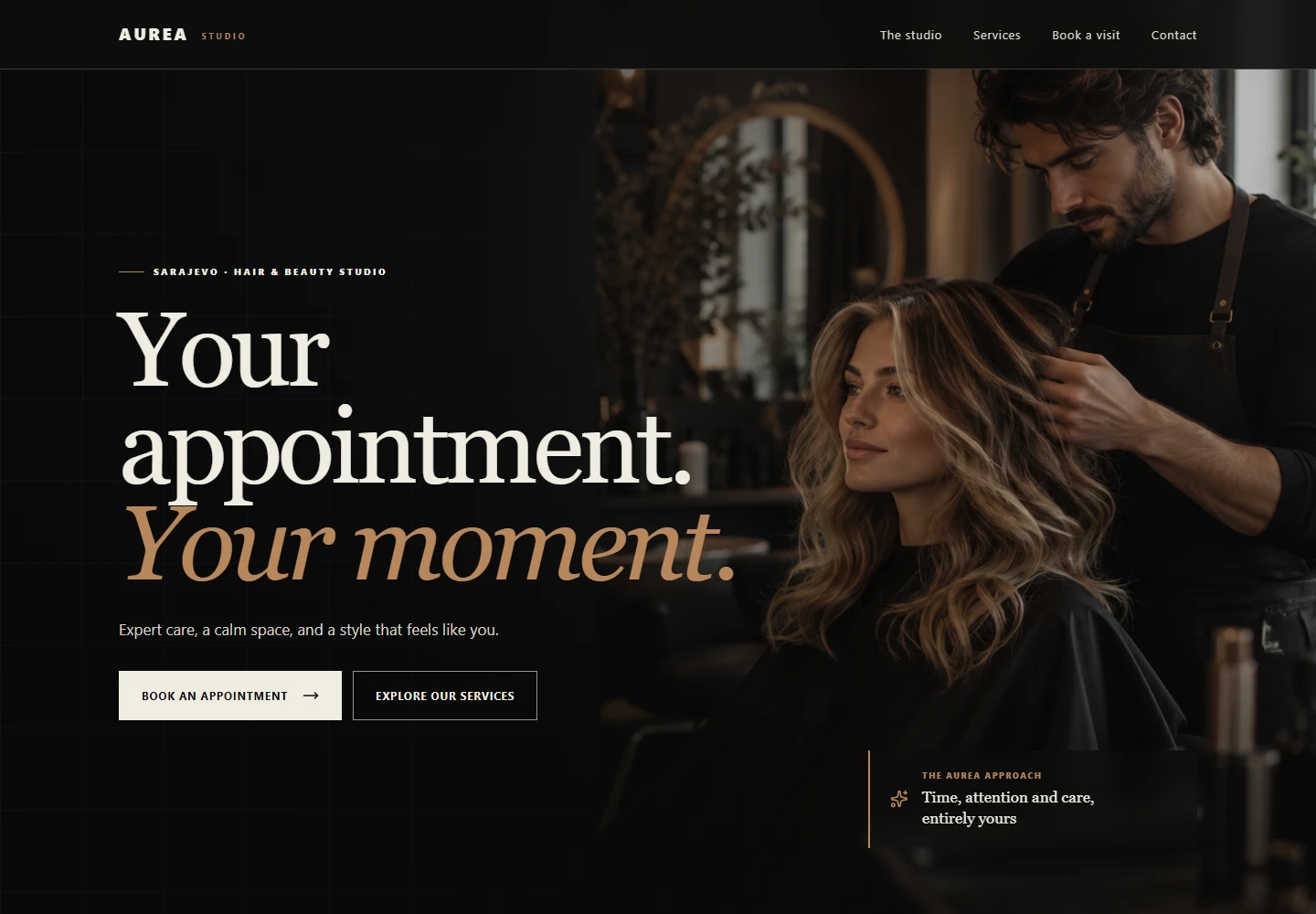AUREA English salon demonstration with integrated booking